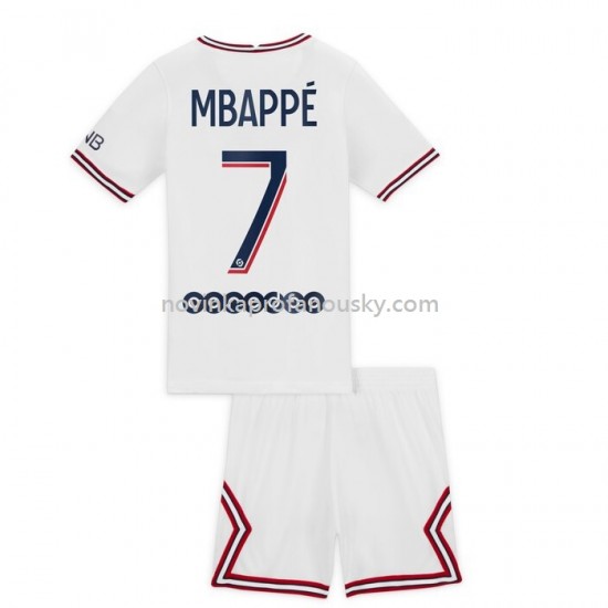 Paris Saint-Germain Dres Kylian Mbappé 7 Čtvrtý Fotbalové Dresy pro Děti 2021-2022 Krátký Rukáv