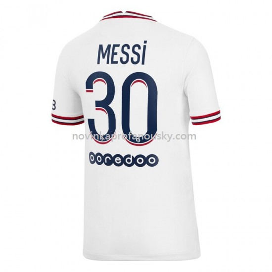 Paris Saint-Germain Dres Lionel Messi 30 Čtvrtý Fotbalové Dresy pro Muže 2021-2022 Krátký Rukáv