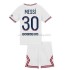 Paris Saint-Germain Dres Lionel Messi 30 Čtvrtý Fotbalové Dresy pro Děti 2021-2022 Krátký Rukáv
