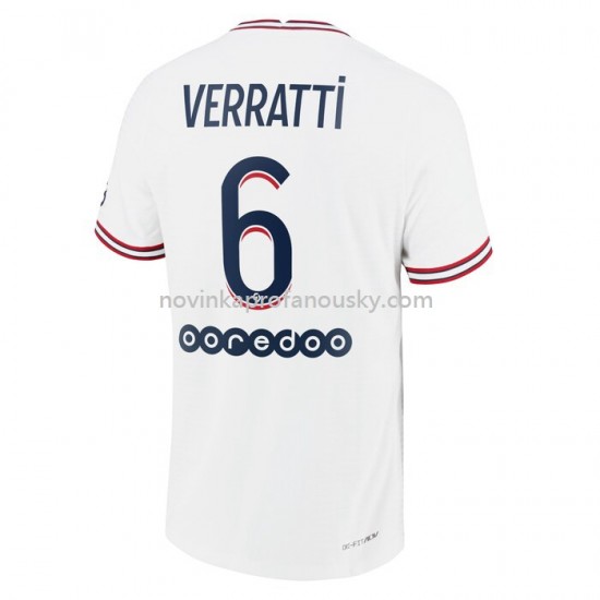 Paris Saint-Germain Dres Marco Verratti 6 Čtvrtý Fotbalové Dresy pro Muže 2021-2022 Krátký Rukáv