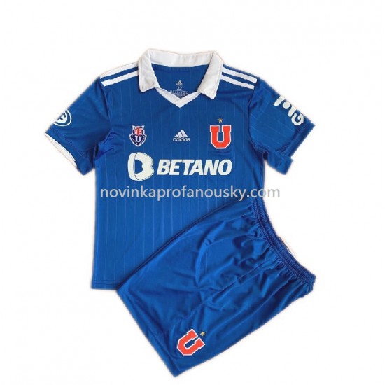 Universidad de Chile Dres Domácí Fotbalové Dresy pro Děti 2022 Krátký Rukáv
