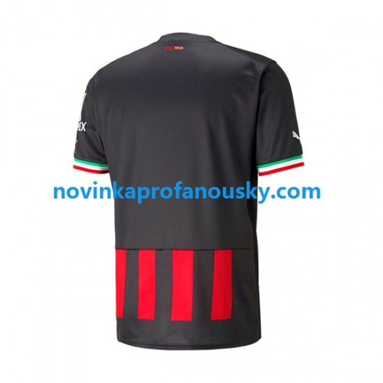 AC Milán Dres Domácí Fotbalové Dresy pro Muže 2022-2023 Krátký rukáv