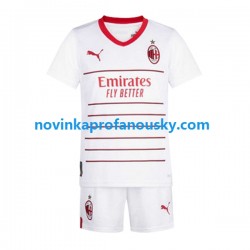 AC Milán Dres Venkovní Fotbalové Dresy pro Děti 2022-2023 Krátký rukáv