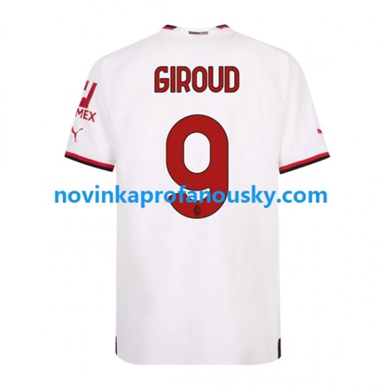 AC Milán Dres Olivier Giroud 9 Venkovní Fotbalové Dresy pro Muže 2022-2023 Krátký rukáv