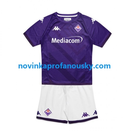 ACF Fiorentina Dres Domácí Fotbalové Dresy pro Děti 2022-2023 Krátký rukáv