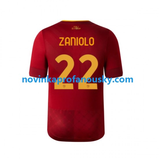 AS Řím Dres Zaniolo 22 Domácí Fotbalové Dresy pro Muže 2022-2023 Krátký rukáv