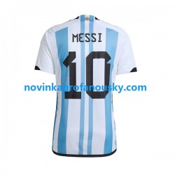Argentina Dres Lionel Messi 10 Domácí Fotbalové Dresy pro Muže MS ve fotbale 2022 Krátký rukáv