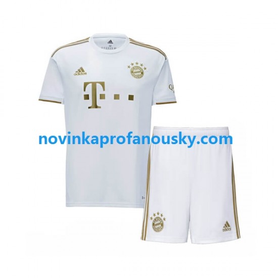 FC Bayern Mnichov Dres Venkovní Fotbalové Dresy pro Děti 2022-2023 Krátký rukáv