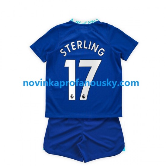 Chelsea Dres Raheem Sterling 17 Domácí Fotbalové Dresy pro Děti 2022-2023 Krátký rukáv