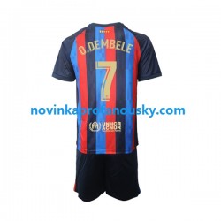 FC Barcelona Dres Ousmane Dembele 7 Domácí Fotbalové Dresy pro Děti 2022-2023 Krátký rukáv
