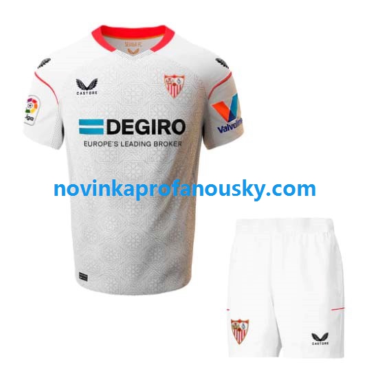 Sevilla FC Dres Domácí Fotbalové Dresy pro Děti 2022-2023 Krátký rukáv