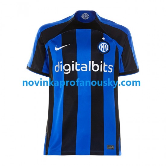 Inter Milán Dres Domácí Fotbalové Dresy pro Muže 2022-2023 Krátký rukáv