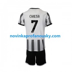 Juventus Dres Chiesa 7 Domácí Fotbalové Dresy pro Děti 2022-2023 Krátký rukáv