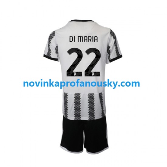 Juventus Dres Di Maria 22 Domácí Fotbalové Dresy pro Děti 2022-2023 Krátký rukáv