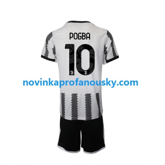 Juventus Dres Pogba 10 Domácí Fotbalové Dresy pro Děti 2022-2023 Krátký rukáv