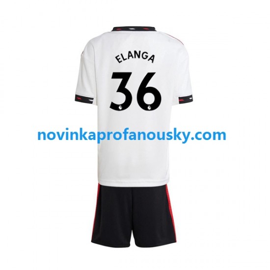 Manchester United Dres Elanga 36 Venkovní Fotbalové Dresy pro Děti 2022-2023 Krátký rukáv