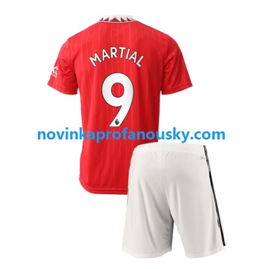 Manchester United Dres Martial 9 Domácí Fotbalové Dresy pro Děti 2022-2023 Krátký rukáv
