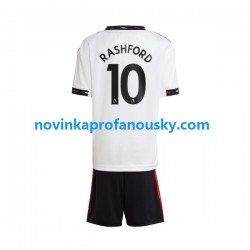 Manchester United Dres Rashford 10 Venkovní Fotbalové Dresy pro Děti 2022-2023 Krátký rukáv