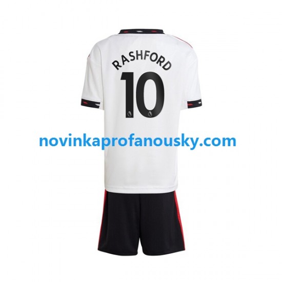 Manchester United Dres Rashford 10 Venkovní Fotbalové Dresy pro Děti 2022-2023 Krátký rukáv