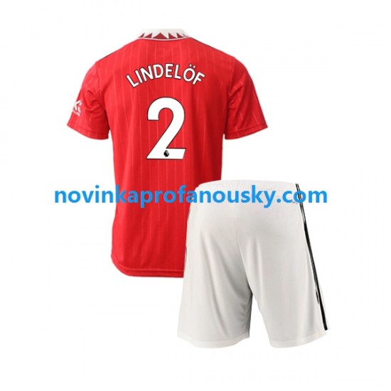 Manchester United Dres Victor Lindelof 2 Domácí Fotbalové Dresy pro Děti 2022-2023 Krátký rukáv