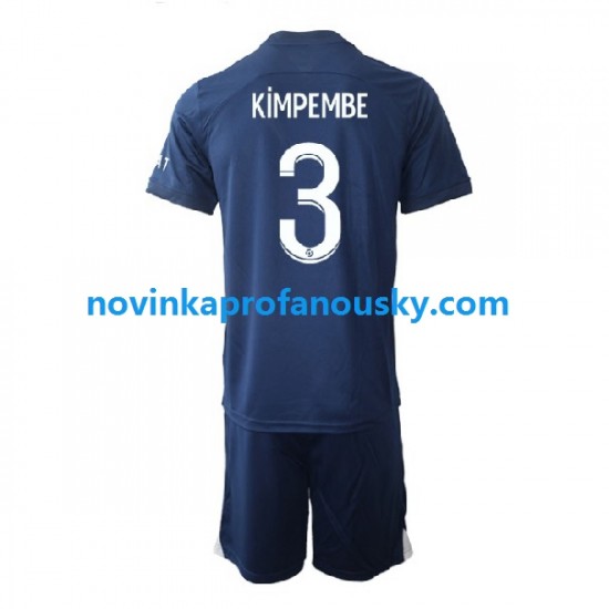 Paris Saint-Germain Dres Kimpembe 3 Domácí Fotbalové Dresy pro Děti 2022-2023 Krátký rukáv
