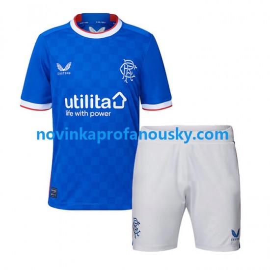 Rangers Dres Domácí Fotbalové Dresy pro Děti 2022-2023 Krátký rukáv