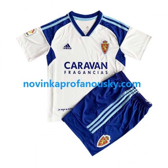 Real Zaragoza Dres Domácí Fotbalové Dresy pro Děti 2022-2023 Krátký rukáv