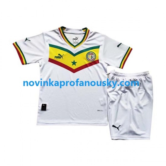 Senegal Dres Domácí Fotbalové Dresy pro Děti MS ve fotbale 2022 Krátký rukáv
