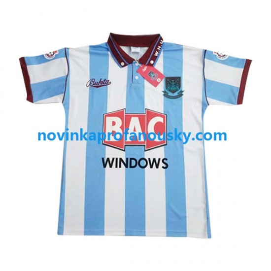 West Ham United Dres Retro Venkovní Fotbalové Dresy pro Muže 1991-1992 Krátký rukáv
