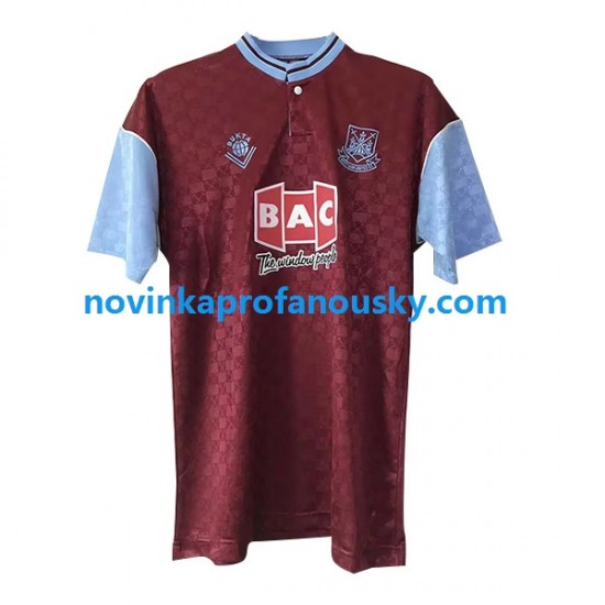 West Ham United Dres Retro Domácí Fotbalové Dresy pro Muže 1989-1990 Krátký rukáv
