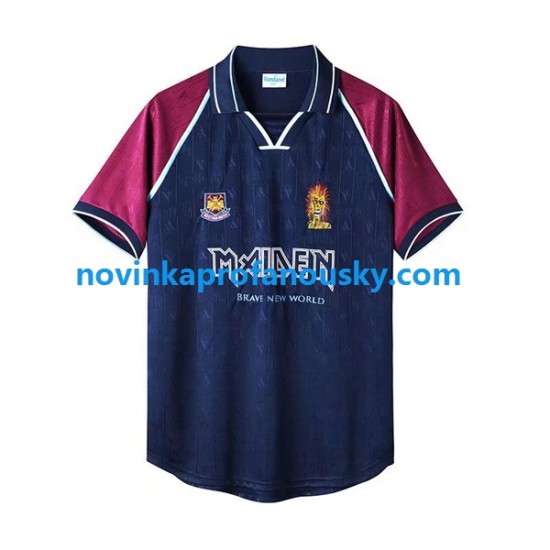 West Ham United Dres Iron Maiden Retro Domácí Fotbalové Dresy pro Muže 1999 Krátký rukáv