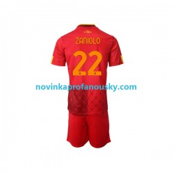 AS Řím Dres Nicolo Zaniolo 22 Domácí Fotbalové Dresy pro Děti 2022-2023 Krátký rukáv