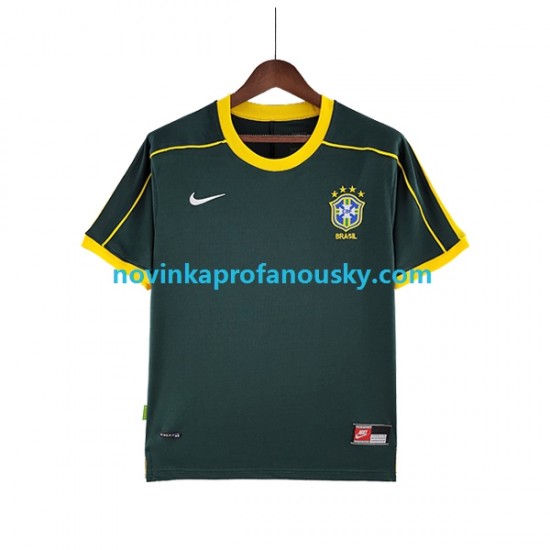 Brazílie Dres Brankářské Retro Venkovní Fotbalové Dresy pro Muže 1998 Krátký rukáv