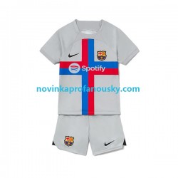 FC Barcelona Dres Alternativní Fotbalové Dresy pro Děti 2022-2023 Krátký rukáv