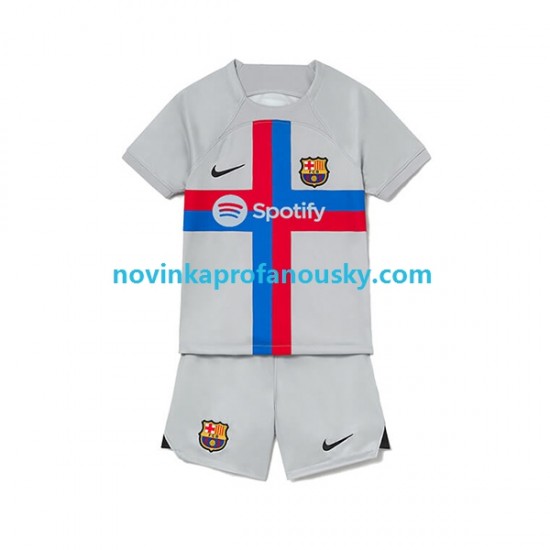 FC Barcelona Dres Alternativní Fotbalové Dresy pro Děti 2022-2023 Krátký rukáv