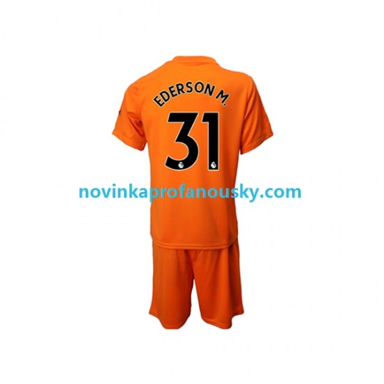 Manchester City Dres Ederson M. 31 Brankářské Alternativní Fotbalové Dresy pro Děti 2022-2023 Krátký rukáv