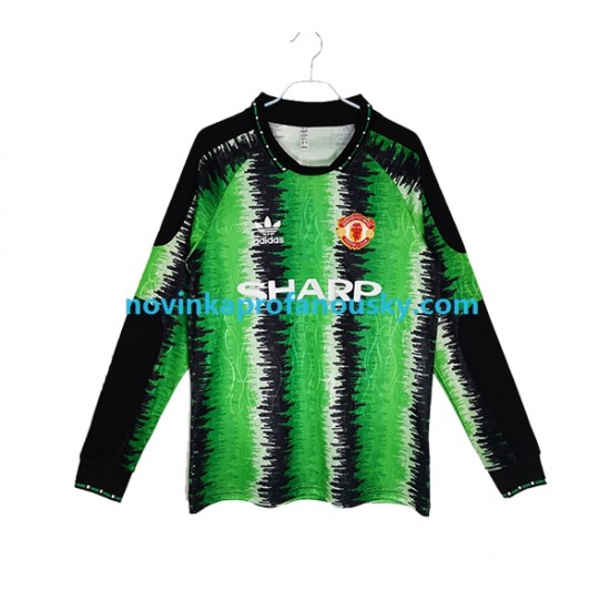 Manchester United Dres Brankářské Retro Domácí Fotbalové Dresy pro Muže 1990-1991 Dlouhý rukáv