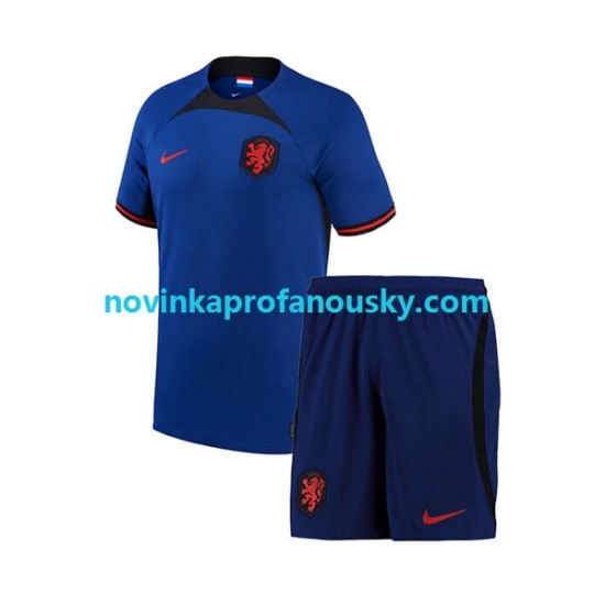 Nizozemsko Dres Venkovní Fotbalové Dresy pro Děti MS ve fotbale 2022 Krátký rukáv