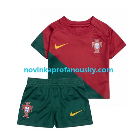 Portugalsko Dres Domácí Fotbalové Dresy pro Děti MS ve fotbale 2022 Krátký rukáv