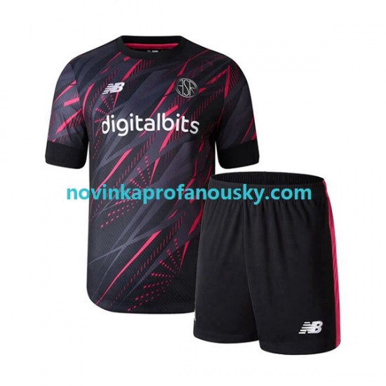 AS Řím Dres Alternativní Fotbalové Dresy pro Děti 2022-2023 Krátký rukáv