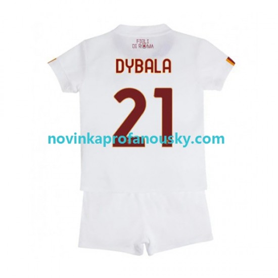 AS Řím Dres Paulo Dybala 21 Venkovní Fotbalové Dresy pro Děti 2022-2023 Krátký rukáv