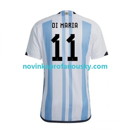 Argentina Dres Di Maria 11 Domácí Fotbalové Dresy pro Muže MS ve fotbale 2022 Krátký rukáv