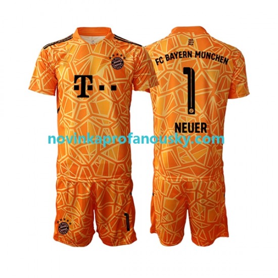 FC Bayern Mnichov Dres Manuel Neuer 1 Brankářské Venkovní Fotbalové Dresy pro Děti 2022-2023 Krátký rukáv