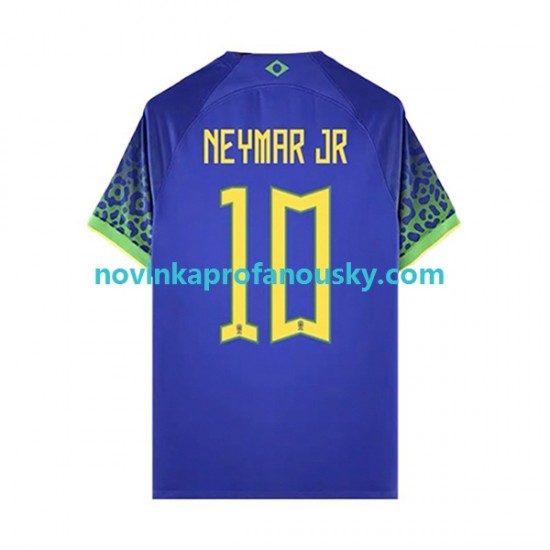 Brazílie Dres Neymar JR 10 Venkovní Fotbalové Dresy pro Muže MS ve fotbale 2022 Krátký rukáv