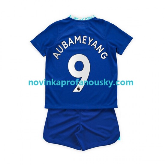 Chelsea Dres Aubameyang 9 Domácí Fotbalové Dresy pro Děti 2022-2023 Krátký rukáv