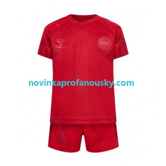 Dánsko Dres Domácí Fotbalové Dresy pro Děti MS ve fotbale 2022 Krátký rukáv