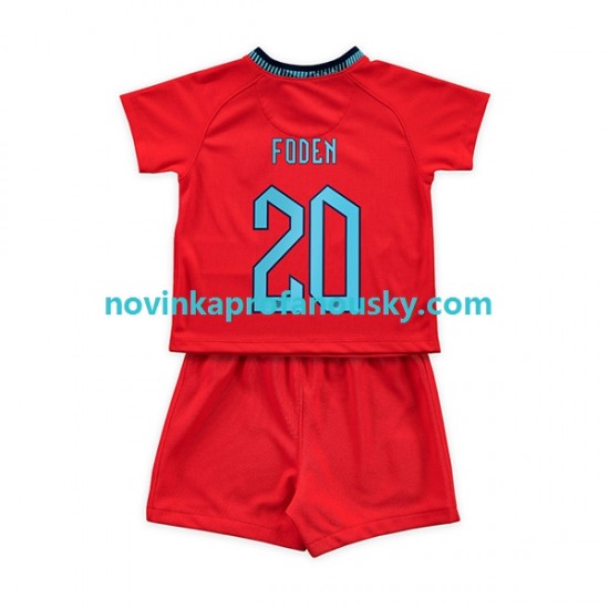 Anglie Dres Foden 20 Venkovní Fotbalové Dresy pro Děti MS ve fotbale 2022 Krátký rukáv