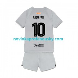 FC Barcelona Dres Ansu Fat 10 Alternativní Fotbalové Dresy pro Děti 2022-2023 Krátký rukáv