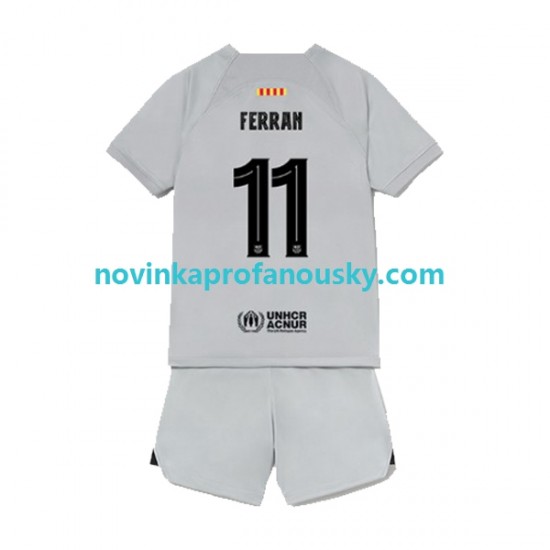 FC Barcelona Dres Ferran Torres 11 Alternativní Fotbalové Dresy pro Děti 2022-2023 Krátký rukáv