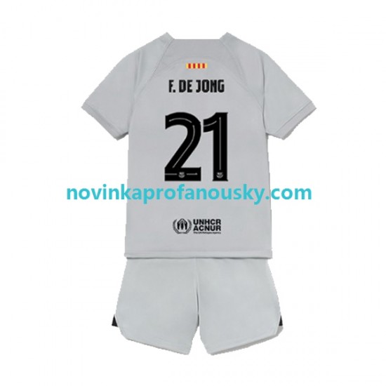 FC Barcelona Dres Frenkie de Jong 21 Alternativní Fotbalové Dresy pro Děti 2022-2023 Krátký rukáv